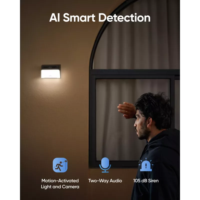 Anker Innovations Eufy Solar Wall Light Cam S120 - netwerkbewakingscamera - weerbestendig - kleur (dag/nacht)