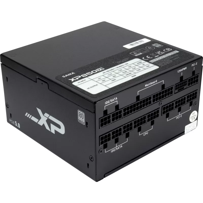 SAMA XPH-850A, pc-voeding 1x 12-pin high-performance GPU, 3x PCIe, kabelmanagement, 850 watt