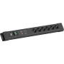 Stekkerdoos Bachmann CONNECTUS met 6×CEE7/3-stopcontacten, 1×GVS, 1×schakelaar, 2,0 m kabel, CEE7/7-stekker, zwart