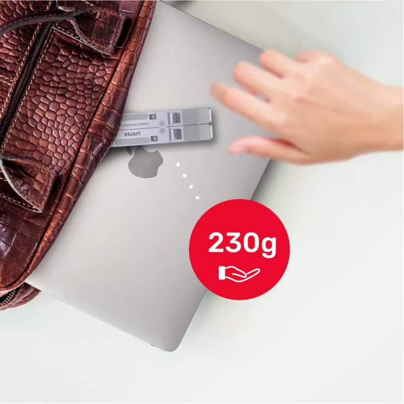 Unitek OT155SL opvouwbare laptopstandaard, aluminium, zilver