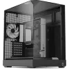 Tower-behuizing APNX V2 met drie geharde glaspanelen, zwart