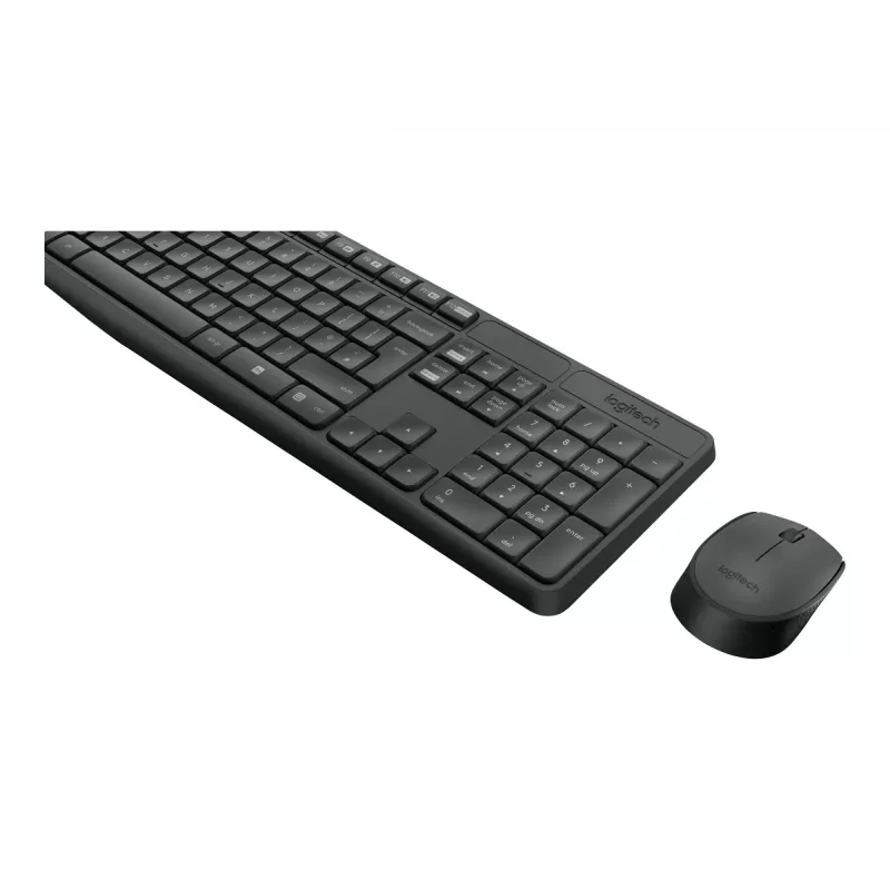 Logitech MK235 duurzame draadloze toetsenbord- en muisset in grijs
