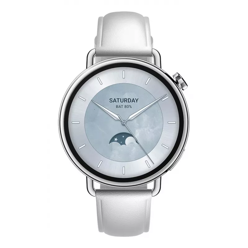 Xiaomi Watch S4 41 mm, wit, leren band
