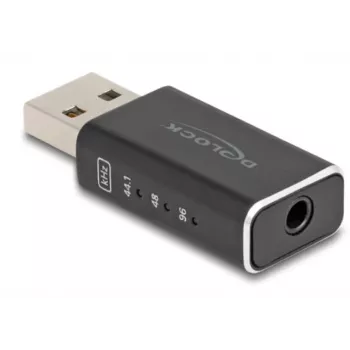 DeLOCK kabeladapter USB 2.0 Type-A 3,5 mm 4-polig zwart 68001