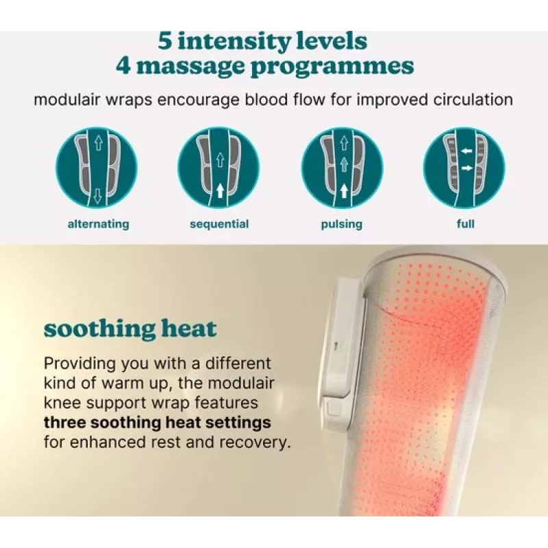 Kniebandage HoMedics SR-CMXKE10HBND modulair compressiesysteem met controller