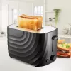Toaster Maestro MR-706-Zwart, zwarte compacte 2-snijder toaster