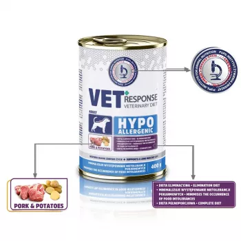 VET RESPONSE Hypoallergenic varken - natvoer voor honden - 400 g