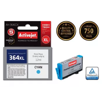 Compatibele inktcartridge ActiveJet AH-364CCX cyaan, hoge (XL) capaciteit, 12 ml, op kleurstofbasis, vervanging voor HP 364XL CB323EE
