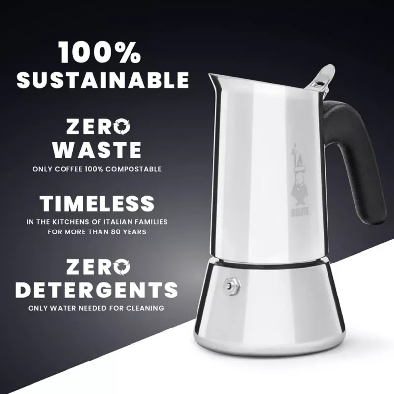 Mokkanne BIALETTI Venus Box 0,1 L RVS, 2 kopjes, polypropyleen handgreep
