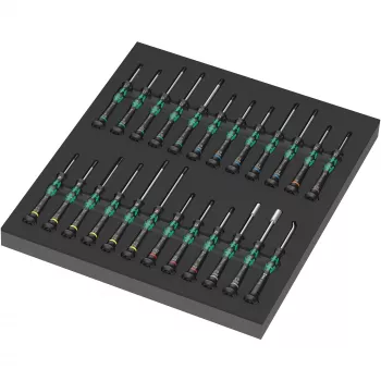9715 schuim inzet Kraftform Micro Set 1 9715, schroevendraaier zwart/groen, voor Tool Rebel gereedschapskar