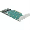 DeLOCK PCI Express x8 kaart naar 2 x interne NVMe M.2 Key M bifurcatie low-profile form factor