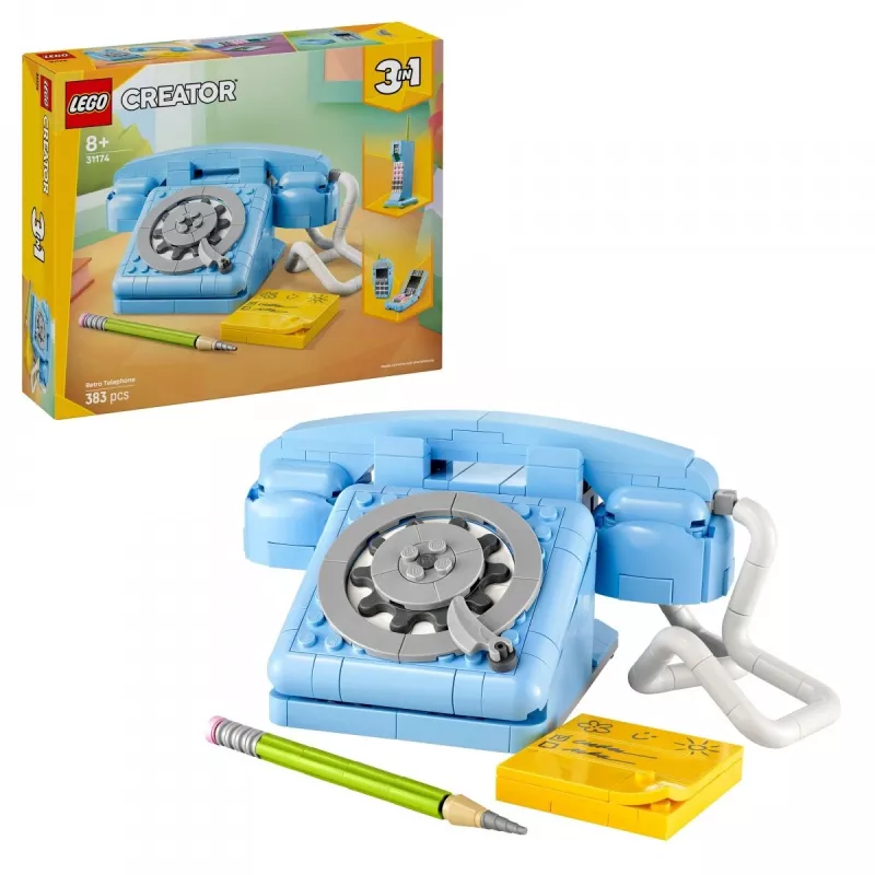 Constructiespeelgoed LEGO Creator 3-in-1 31174 retro-telefoon set, 383 onderdelen, 8+ jaar, 70×110×150 mm