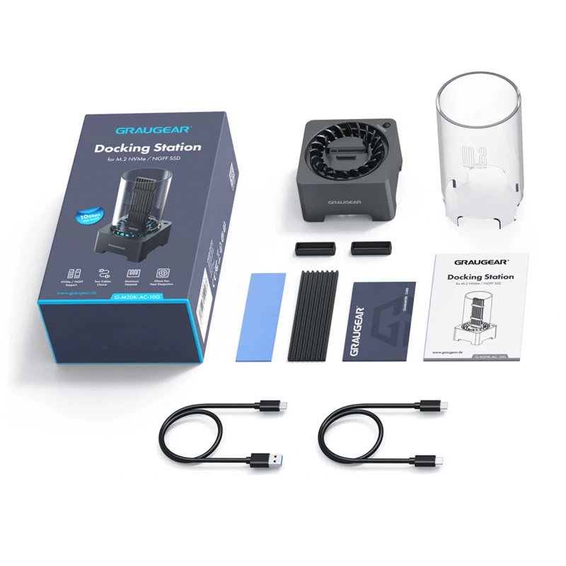 GRAUGEAR G-M2DK-AC-10G dockingstation voor opslagmedium USB 3.2 Gen 2 (3.1 Gen 2) Type-C zwart (G-M2DK-AC-10G)
