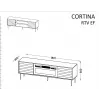 Tv-kast cama meble EF CORTINA 180×40×60 cm, bovenblad zwart, frame walnoot