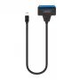SAVIO SATA-naar-USB-C-interfacekabel AK-69, SATA-bus naar USB-C-stekker, USB 3.2 Gen 1 (5 Gbit/s), 0,25 m, zwart