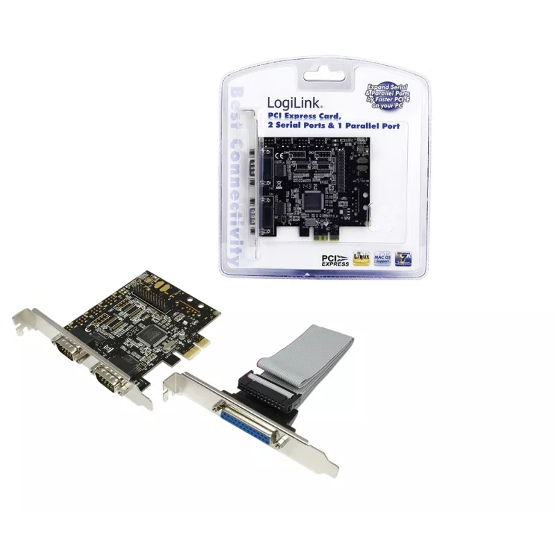 Interne PCIe-interfacekaart LOGILINK PC0033 met seriële en parallelle uitgangen, NetMOS-chipset