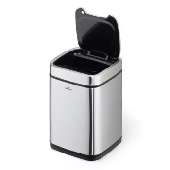 Afvalbak Durable NO TOUCH 6L rechthoekig RVS zilver zwart