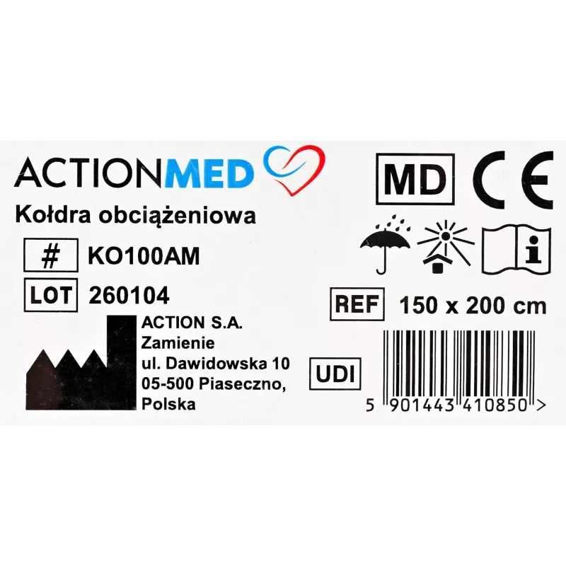 Verzwaringsdeken ActionMed KO100AM — therapeutisch slaaphulpmiddel, drukdeken