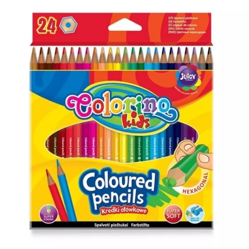 Colorino Kids zeskantige kleurpotloden 24 kleuren