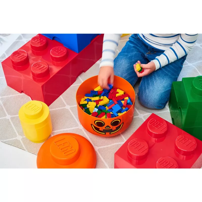 Opbergbox Room Copenhagen LEGO Storage Head Pumpkin groot oranje/zwart