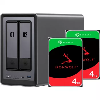 DXP2800 + 2x 4 TB Seagate IronWolf HDD-bundel, NAS