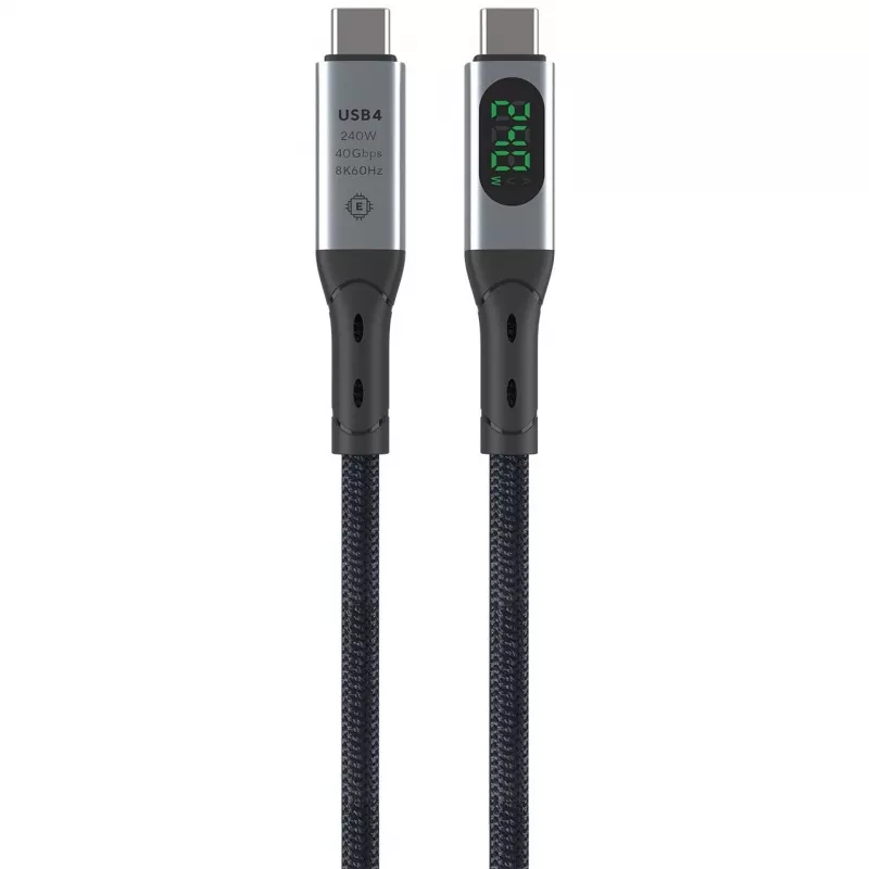 USB-kabel 4smarts 541438 USB4 Gen 2x2 1,5 m USB-C zwart grijs