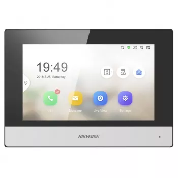 Hikvision DS-KH6320-WTE1 videodeurintercom 17,8 cm (7 inch) zwart, zilver
