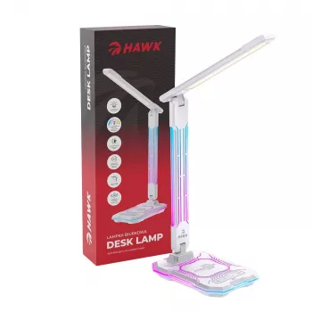 Tafellamp Hawk HW-LAMP04 wit LED verstelbaar, wit oppervlak, verstelbare kop en arm