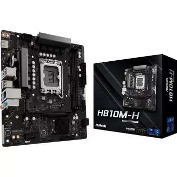 Moederbord ASROCK H810M‑X micro ATX Intel H810 LGA 1851 DDR5 2× DIMM 128GB M.2 2.5GbE HDMI DisplayPort