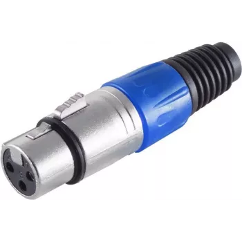 XLR-connector ShiverPeaks BS55022-B — 3-polige bus, blauwe behuizing