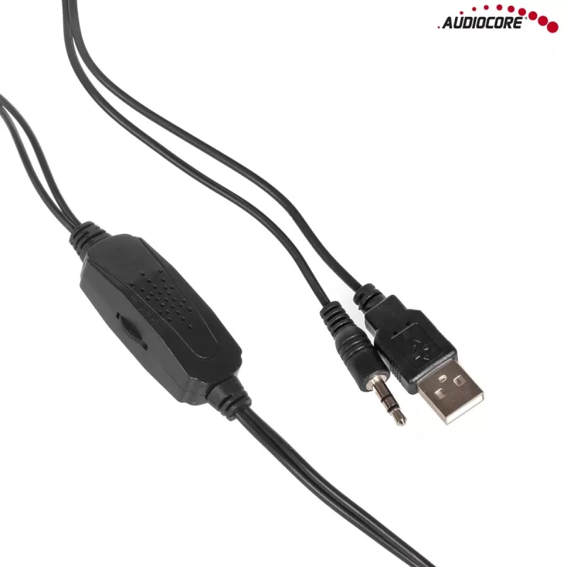 Audiocore AC865B 2.0 USB-computerluidsprekers, 6 W, zwart/blauw