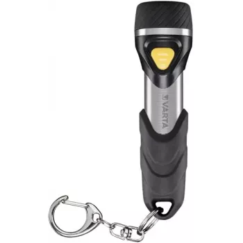 Varta Day Light Key Chain Light - sleutelhanger knipperlicht - aluminium - zwart - ABS synthetisch - aluminium - rubber - LED - 1 lampen - 12 lm