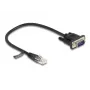 Delock RS-232 seriële kabel, RJ45 male naar D-Sub 9 male, 30 cm, zwart