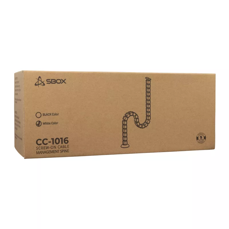Kabelmanagement SBOX CC-1016W wit, 16 sleuven voor netwerk- en stroomkabels
