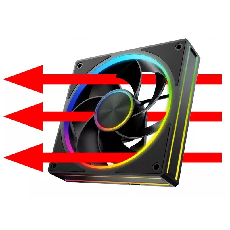 Behuizingsventilator MODECOM VOLCANO LOOP 120 ARGB Reverse Fan zwart 120 mm PWM 400–1400 RPM ARGB-header