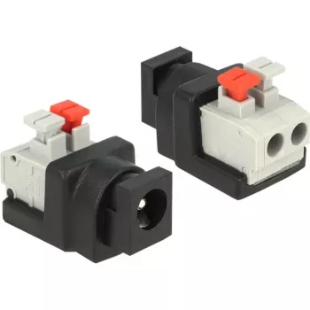 Kabeladapter DeLOCK 65524 DC 5,5 x 2,1 mm zwart zilver