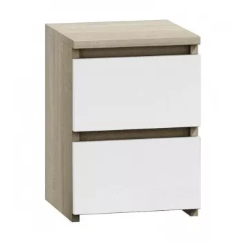 Topeshop M2 SONOMA MIX nachtkastje 2 lade(s) eiken, wit
