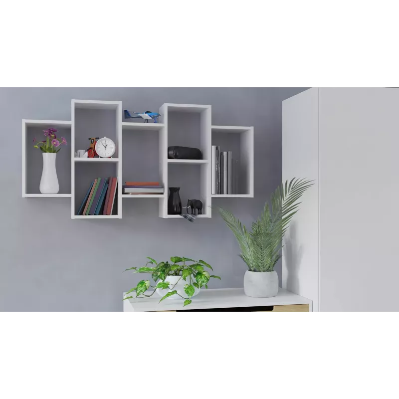 Zwevend plank Top e Shop BILBAO 7.0 BI – wandgemonteerde spaanplaat, wit
