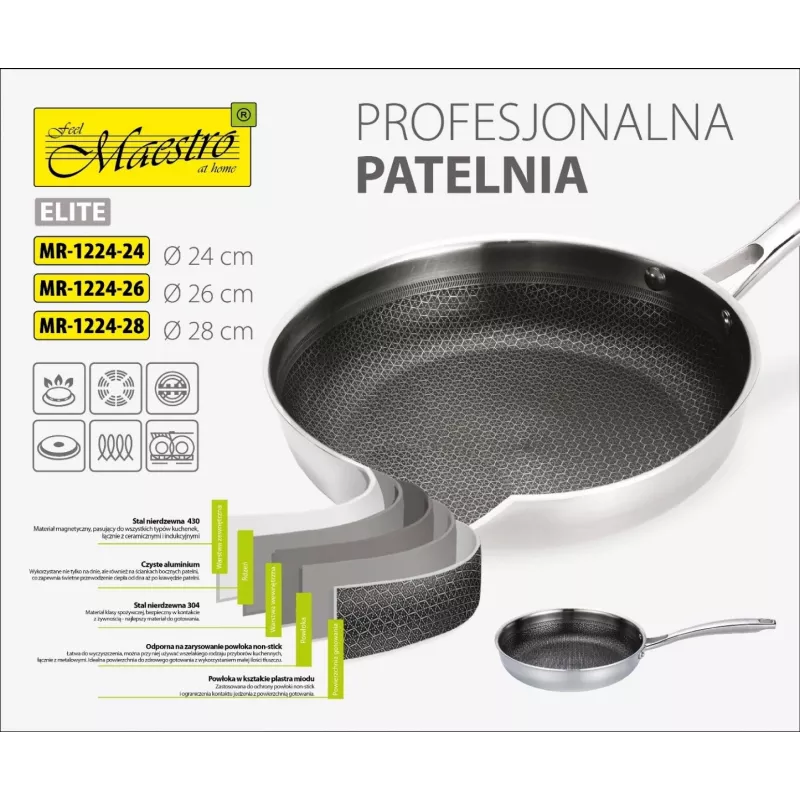 Professionele braadpan Maestro MR-1224-24 24 cm