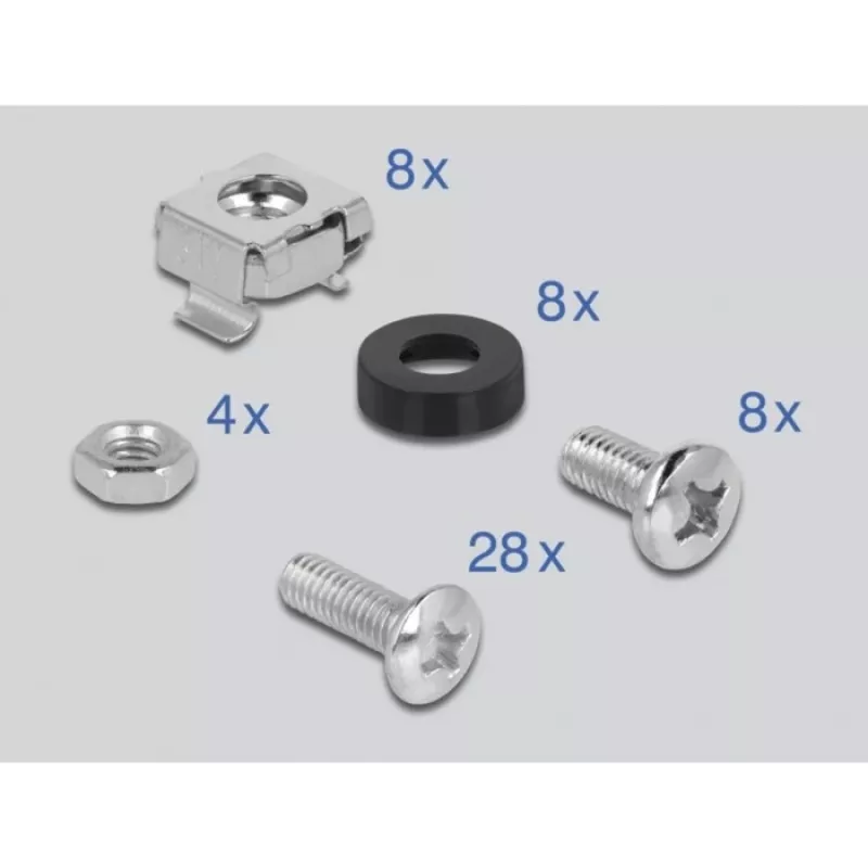 Delock DIN-rail montagekit - rack monteerbaar - zwart - 4U - 48,3 cm (19