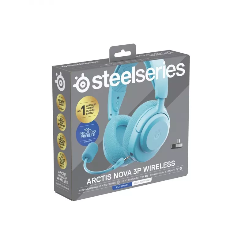 Steelseries Arctis Nova 3P draadloos PS aqua