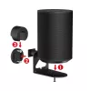 Wandbeugel MACLEAN MC-495 voor 2x Sonos ERA luidsprekers, verstelbare hoek, robuust