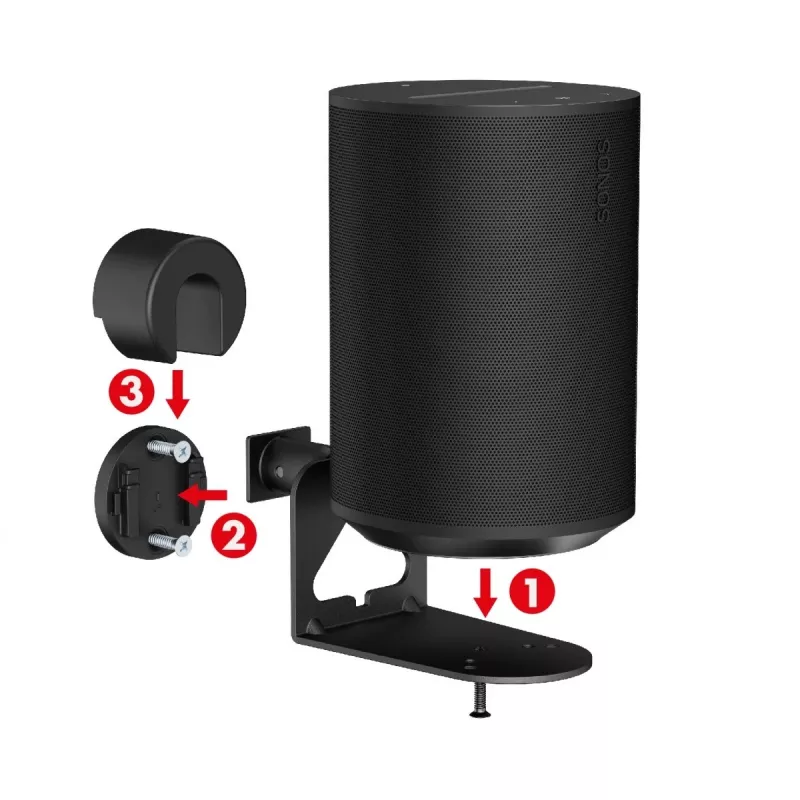 Wandbeugel MACLEAN MC-495 voor 2x Sonos ERA luidsprekers, verstelbare hoek, robuust