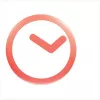 NeXtime klok 2615ro Focus, Ø25 cm, wandklok, wit/rood