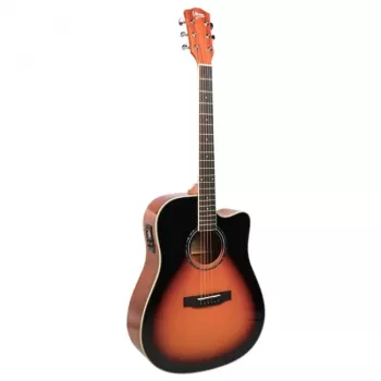 Elektro-akoestische gitaar V-tone VEAG1 CE 4/4 hout — full-size dreadnought, cutaway, sparrenhouten bovenblad, mahonie achterkant & zijkanten, ingebouwde voorversterker