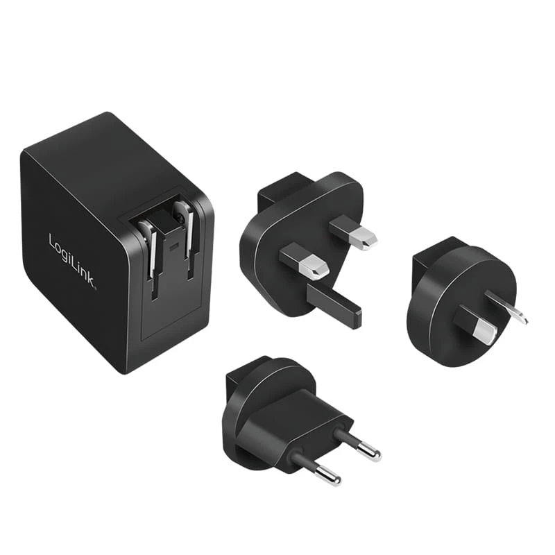 Mobiele oplader LogiLink PA0302 universeel zwart AC-snelladen