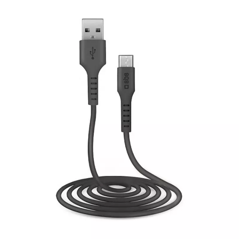 SBS TECABLEMICRO2K 2 m USB A Micro-USB B male male zwart USB-kabel (TEKabelMICRO2K)