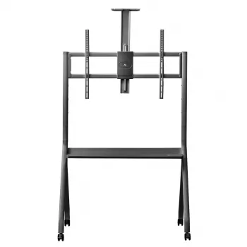 TV-standaard MACLEAN MC-114 B draagbare vloerstandaard voor 55–100 inch beeldschermen, max. belasting 120 kg, VESA 200x200–900x600, hoogte 115–152 cm, zwart, plank