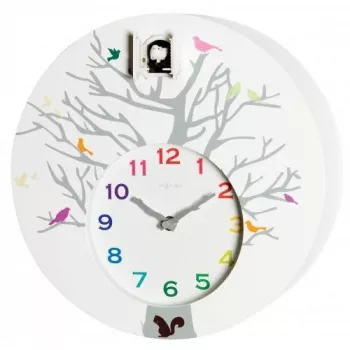 NeXtime koekoeksklok 2998wi Cuckoo Round, 30x10 cm, wand, wit
