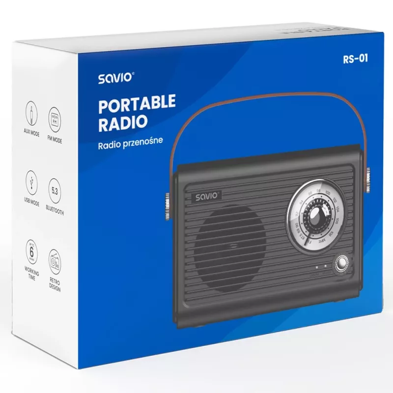Draagbare radio Savio RS-01 analoog zwart